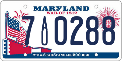 MD license plate 7AU0288