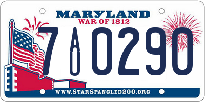 MD license plate 7AU0290