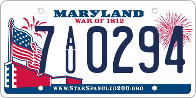 MD license plate 7AU0294