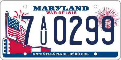 MD license plate 7AU0299