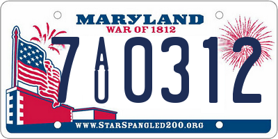MD license plate 7AU0312