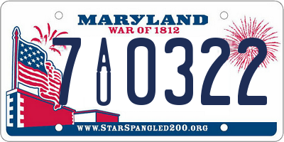 MD license plate 7AU0322