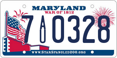 MD license plate 7AU0328