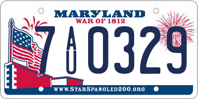 MD license plate 7AU0329