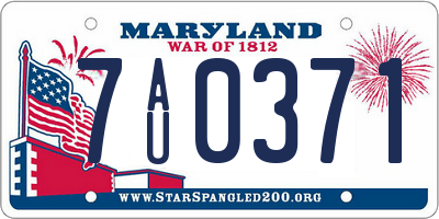 MD license plate 7AU0371