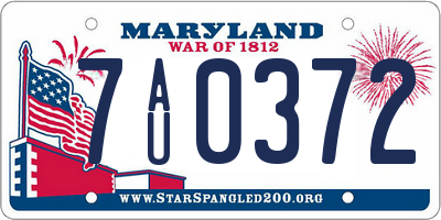 MD license plate 7AU0372