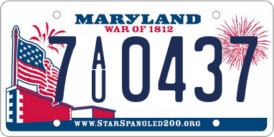MD license plate 7AU0437