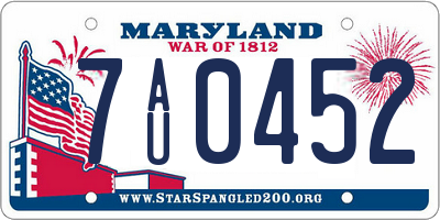 MD license plate 7AU0452