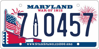 MD license plate 7AU0457