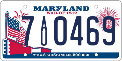 MD license plate 7AU0469