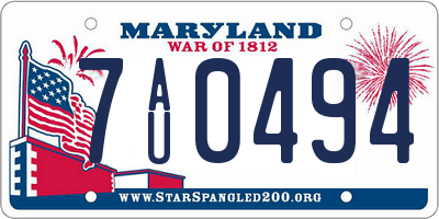 MD license plate 7AU0494