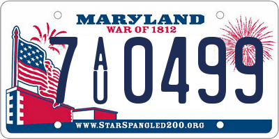 MD license plate 7AU0499