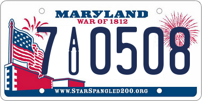 MD license plate 7AU0508