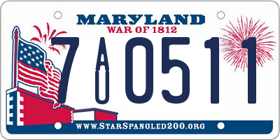 MD license plate 7AU0511