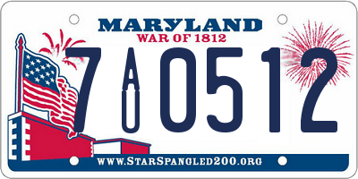 MD license plate 7AU0512