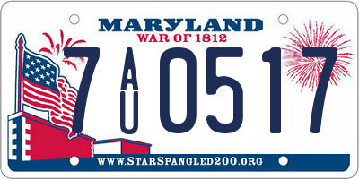 MD license plate 7AU0517