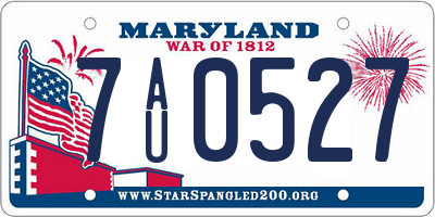MD license plate 7AU0527