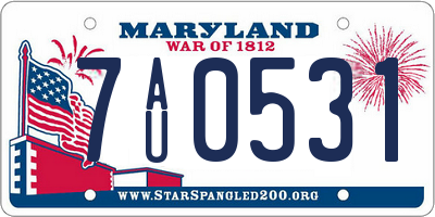 MD license plate 7AU0531