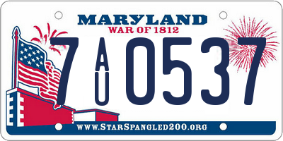 MD license plate 7AU0537