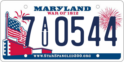 MD license plate 7AU0544