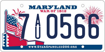 MD license plate 7AU0566