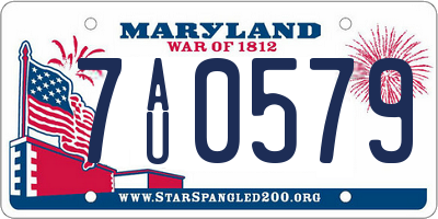 MD license plate 7AU0579