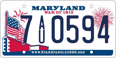 MD license plate 7AU0594