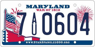 MD license plate 7AU0604