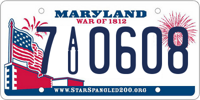 MD license plate 7AU0608