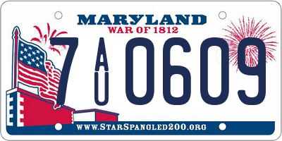 MD license plate 7AU0609