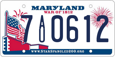 MD license plate 7AU0612