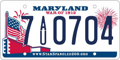 MD license plate 7AU0704