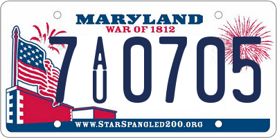 MD license plate 7AU0705