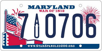 MD license plate 7AU0706
