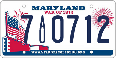 MD license plate 7AU0712