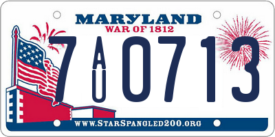 MD license plate 7AU0713