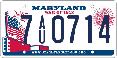 MD license plate 7AU0714