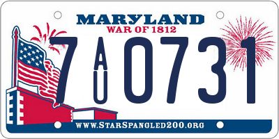 MD license plate 7AU0731