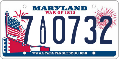 MD license plate 7AU0732