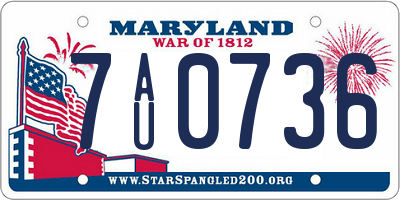 MD license plate 7AU0736