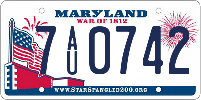 MD license plate 7AU0742