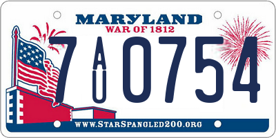 MD license plate 7AU0754