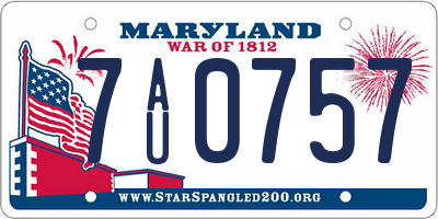 MD license plate 7AU0757