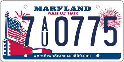 MD license plate 7AU0775