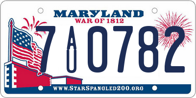 MD license plate 7AU0782