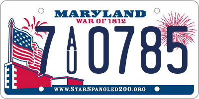 MD license plate 7AU0785