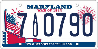MD license plate 7AU0790