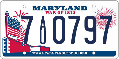 MD license plate 7AU0797