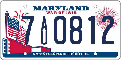 MD license plate 7AU0812