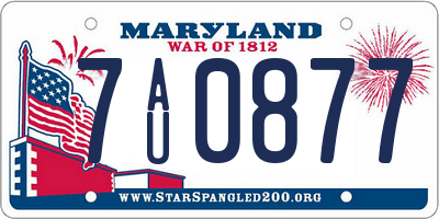 MD license plate 7AU0877